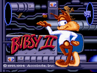 Bubsy II title screen for Super Nintendo